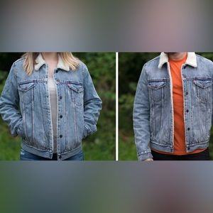 Levi’s sherpa lined trucker jacket. Size S.